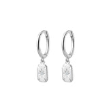 Premium Plated Brass Huggie Earrings with Petite Tag Featuring CZ North Star