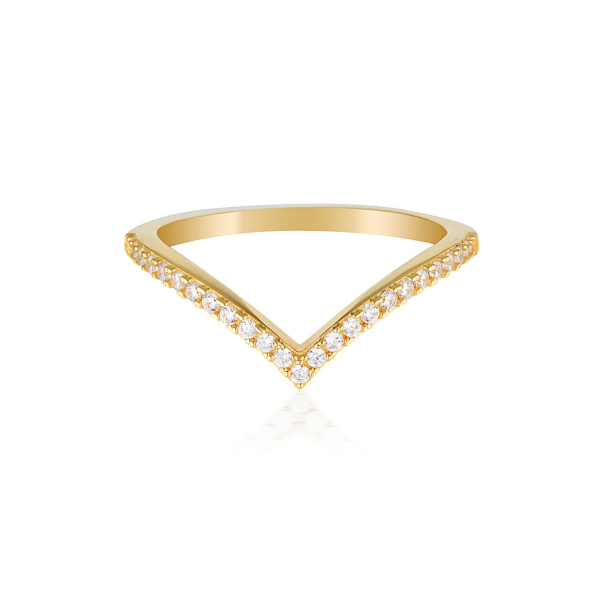 Georgini Rose Gold Rock Star V Ring- Size 8