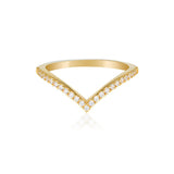 Georgini Rose Gold Rock Star V Ring- Size 8
