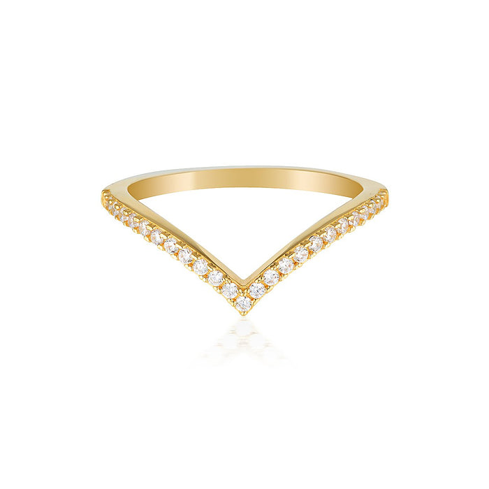 Georgini Rose Gold Rock Star V Ring- Size 8