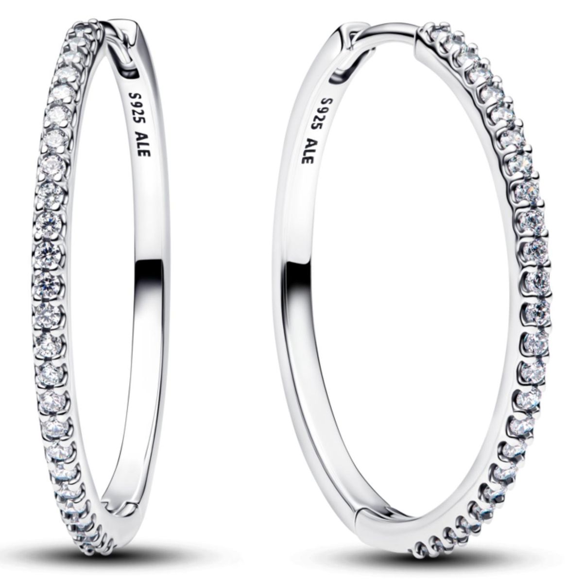Pandora Silver Glowing Hoop Earrings