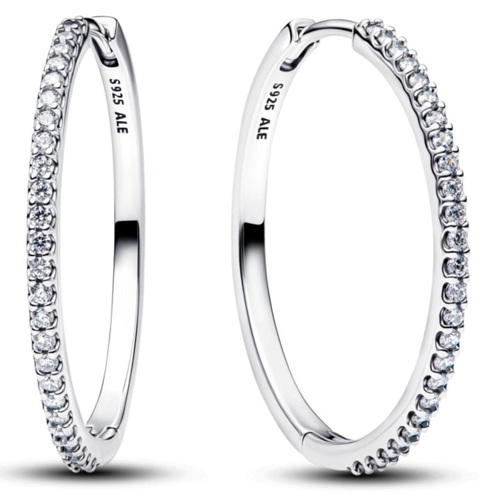 Pandora Silver Glowing Hoop Earrings
