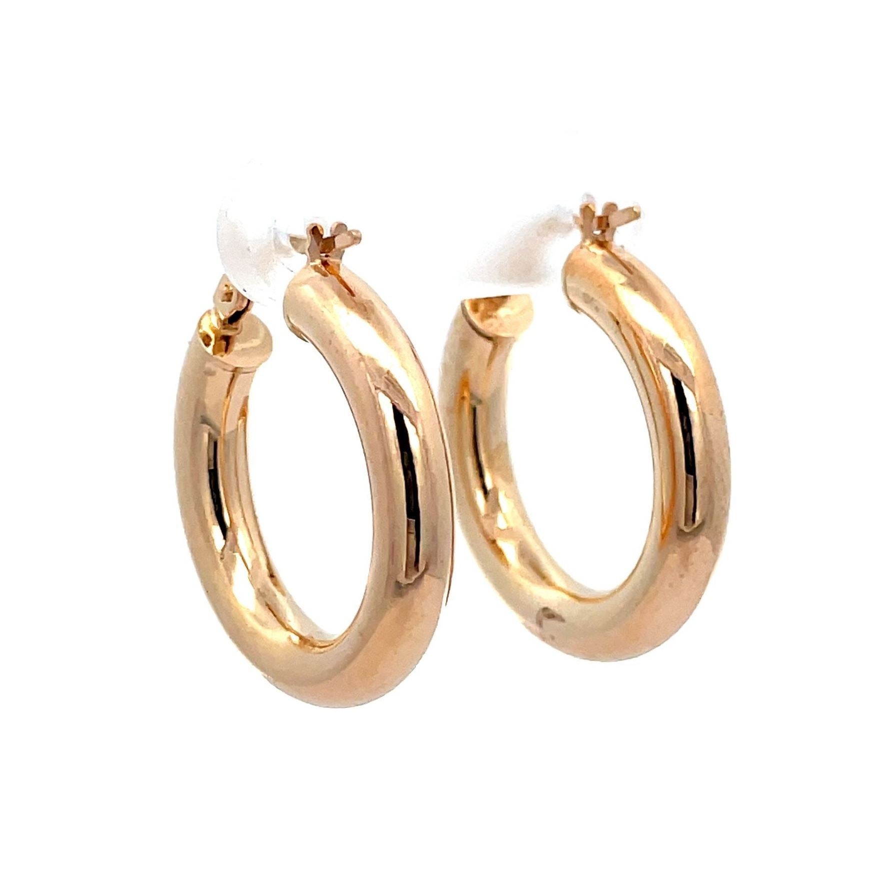 Plain Hoop Earring in Yellow Gold