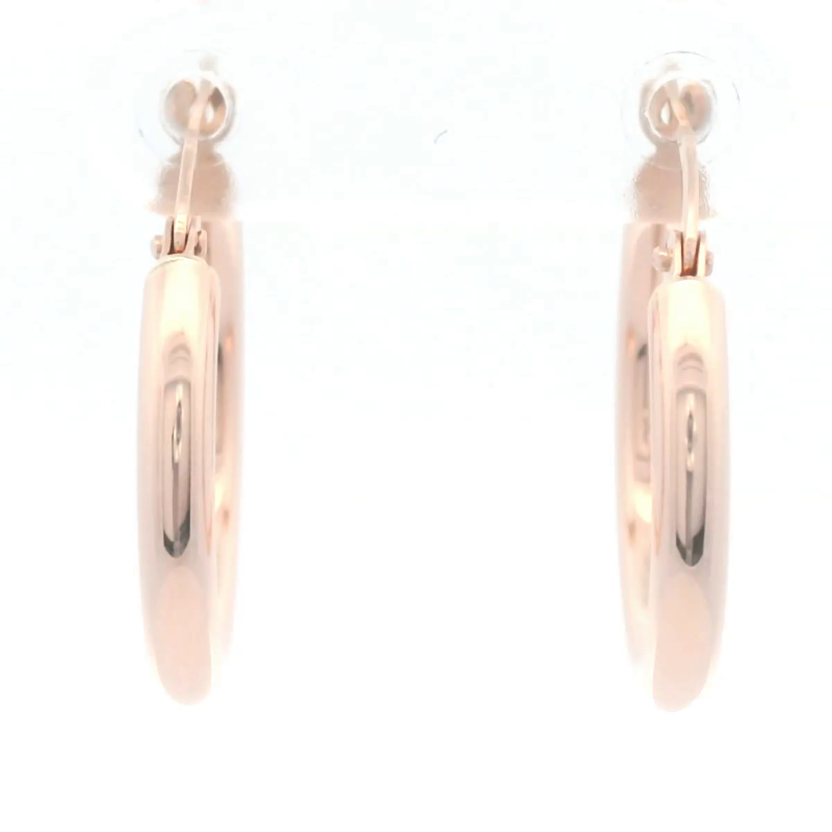 9CT PG PLAIN 15MM HOOP EARRINGS