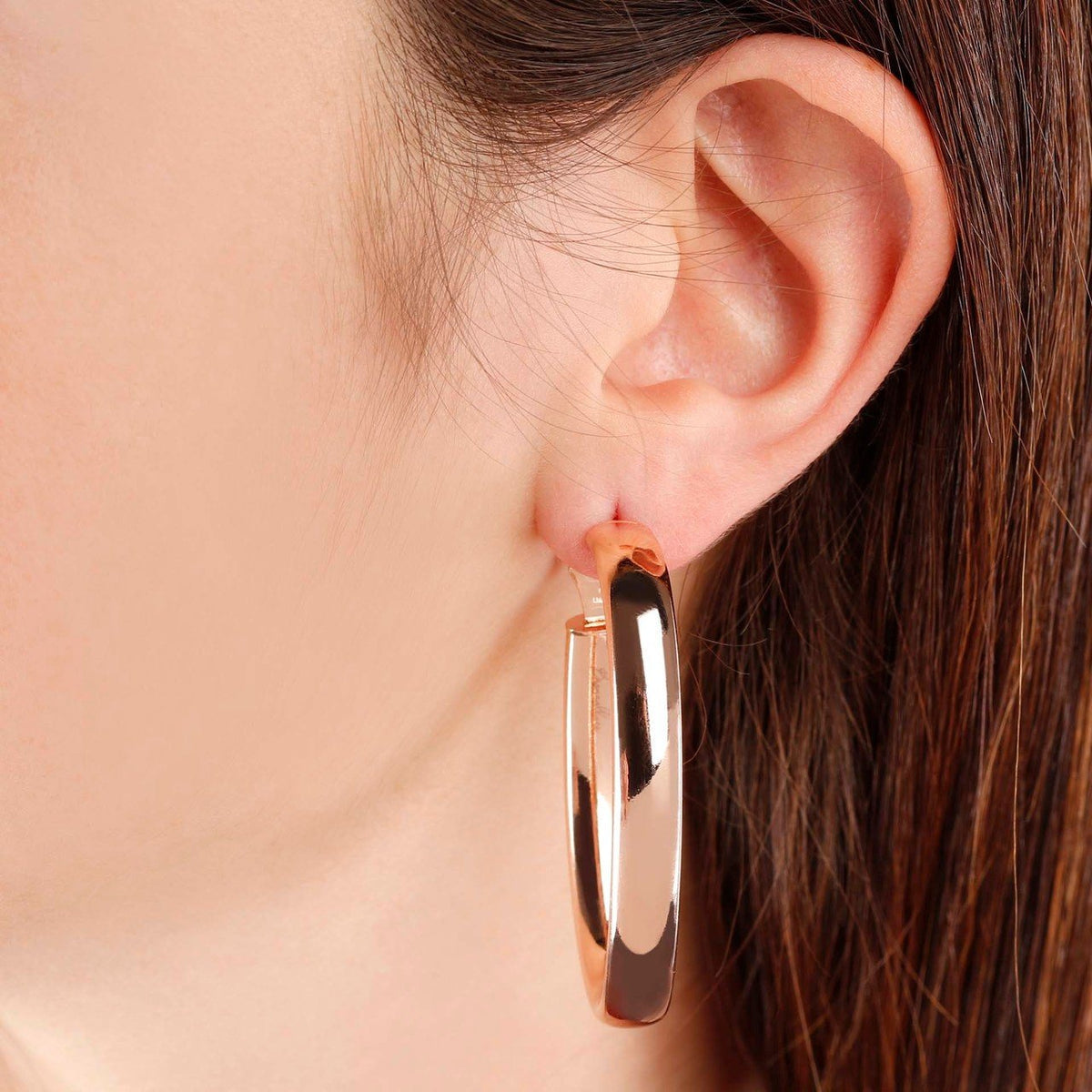 Bronzallure Purezza Oval Hoop Earrings