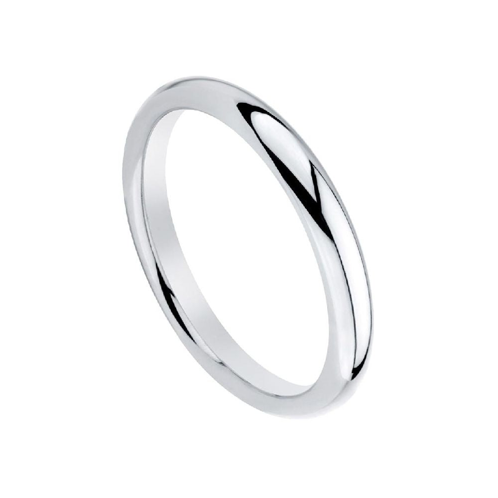 Ellani Sterling Silver Rhodium Plated Plain Ring R381