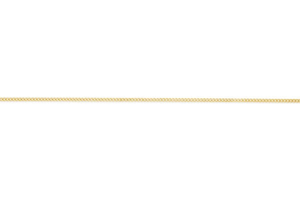 Solid Diamond Cut Curb Chain in Yellow Gold