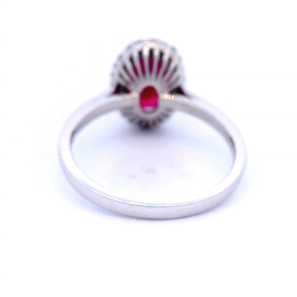 Oval Ruby Set in White Gold Dress Ring