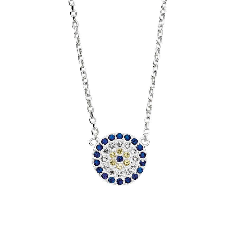 Sterling Silver Rose Gold Plated Evil Eye Necklace