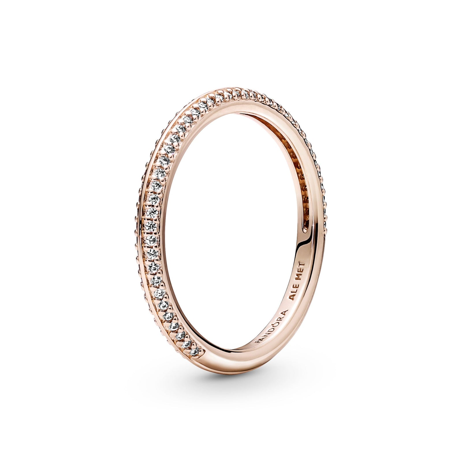 Pandora Me 14k Rose Gold Plated Pave Ring w Clear CZ