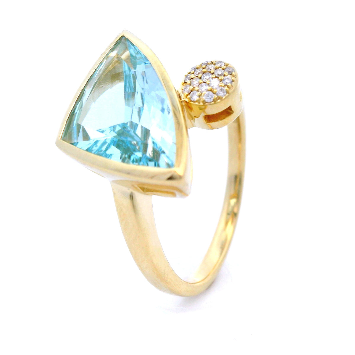 Blue Topaz and Diamond Dress Ring in Yellow Gold