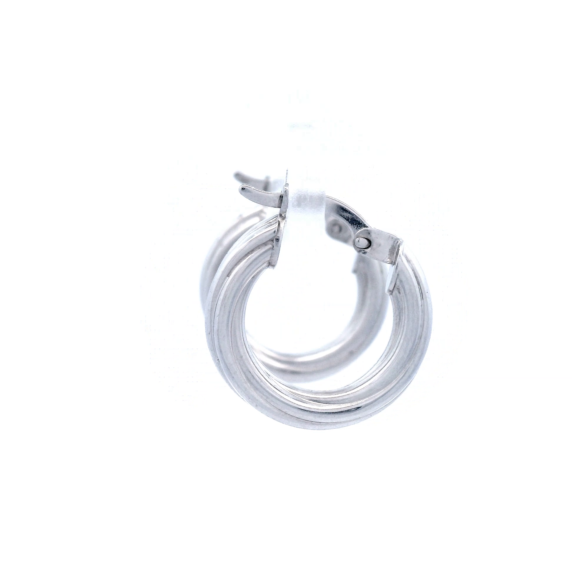 10mm Twist Hoop Earrings in 9 Carat White Gold, Silver Filled