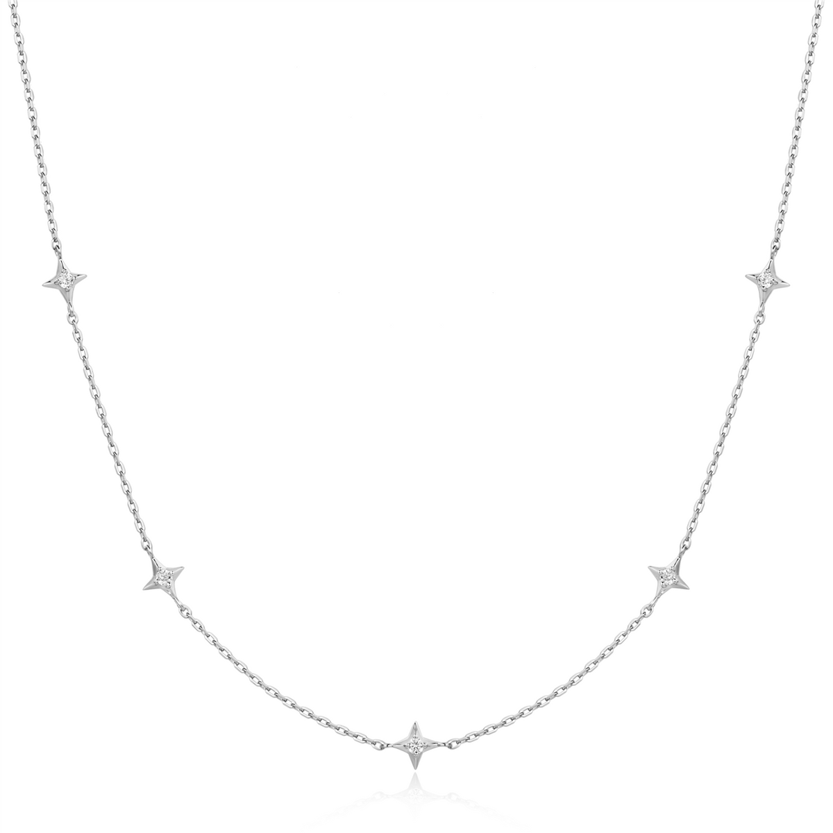 Ania Haie Silver Stars Station Necklace