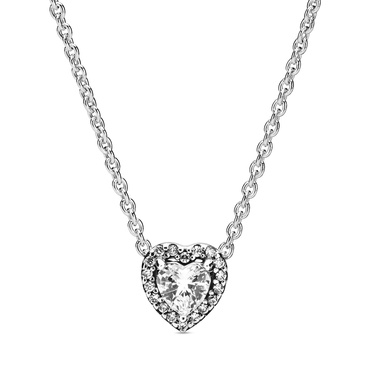 Pandora Heart sterling silver collier with clear cubic zirconia