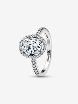 Pandora Oval Sparkling Halo Statement Ring