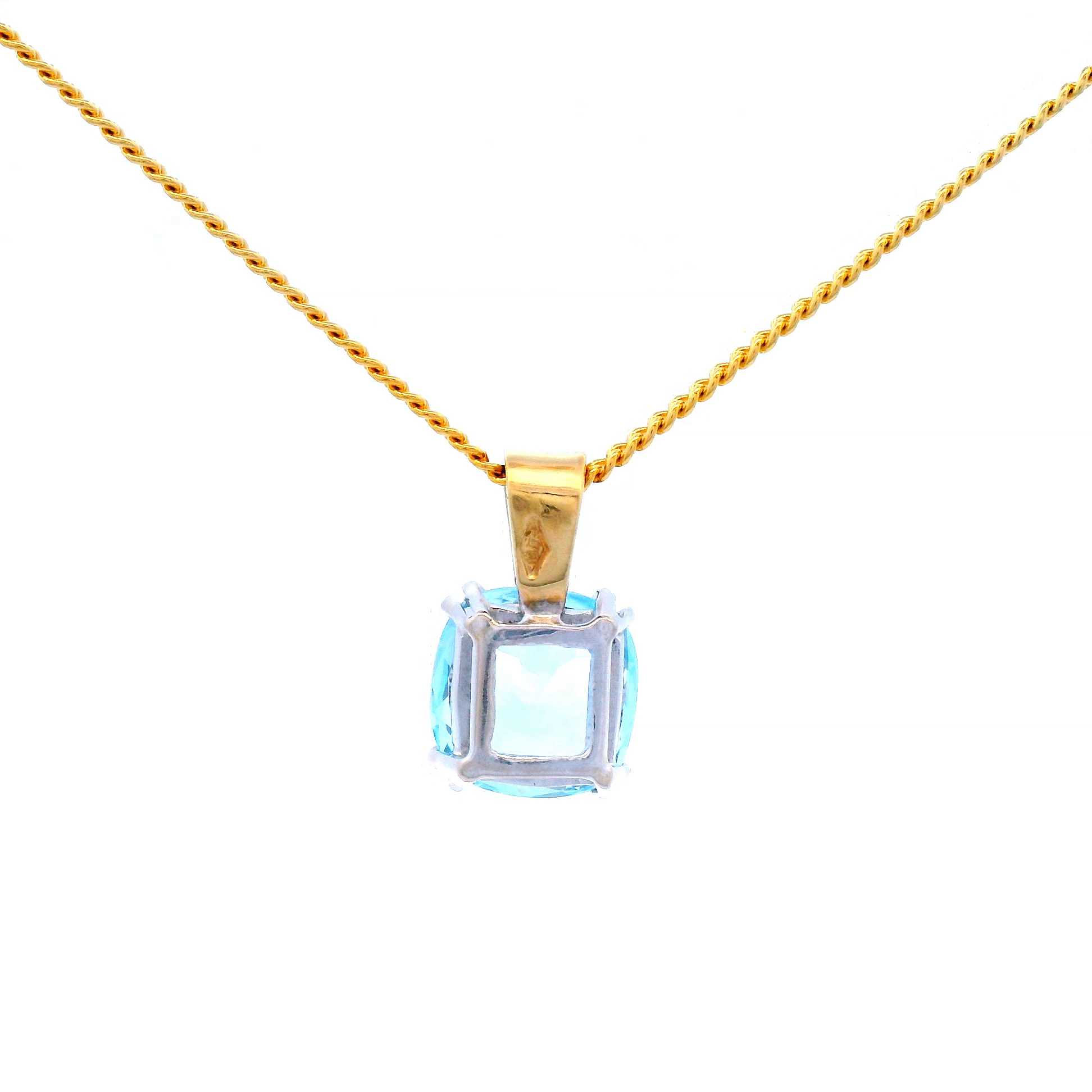 Blue Topaz Pendant in Yellow Gold