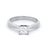 4 Claw Princess Cut Diamond Ring Set in White Gold