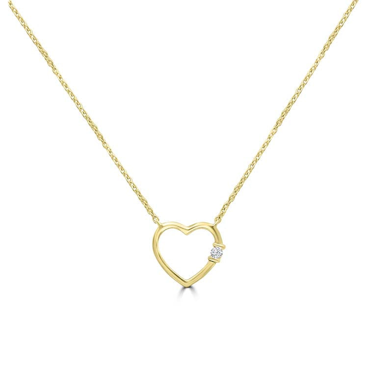 Diamond Necklace with 0.02ct Diamonds in 9K Yellow Gold