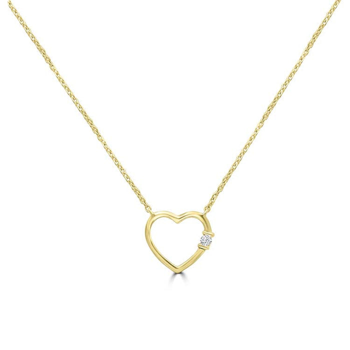 Diamond Necklace with 0.02ct Diamonds in 9K Yellow Gold