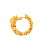 Round Cut-Out Heart Huggie Earrings in Yellow Gold