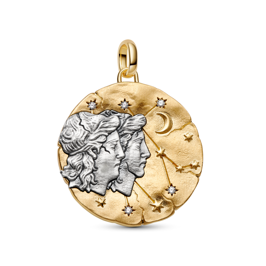 Pandora Gemini Zodiac Oversized Medallion Charm