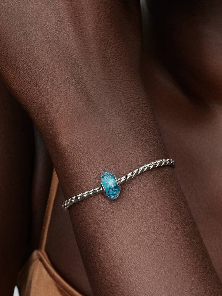 Pandora Turquoise Murano Glass & Glitter Charm