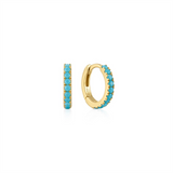 Ania Haie Gold Aqua Blue Row Huggie Hoop Earrings