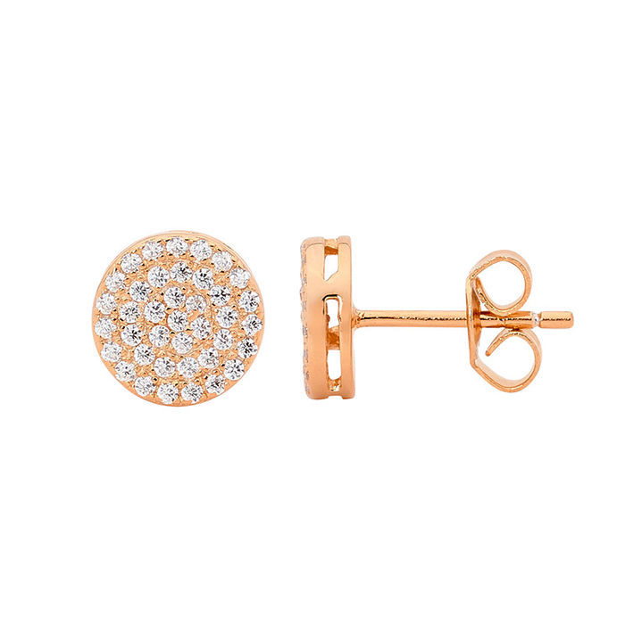 Ellani E475R Round CZ Studs