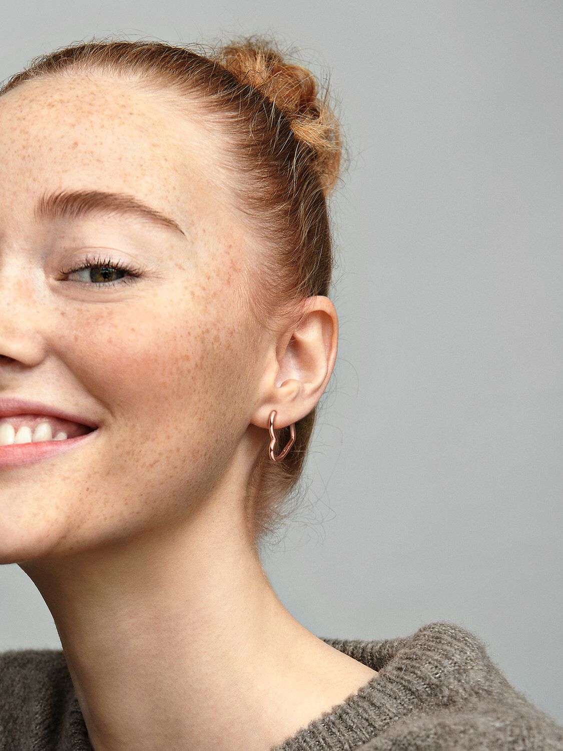 Pandora Asymmetrical Heart Hoop Earrings