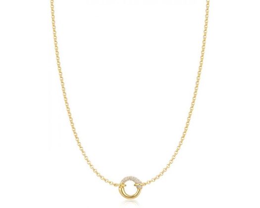 Ania Haie Fluid Pave/ Polish Hoop Necklace