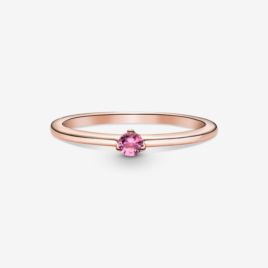Pandora Rose Solitaire Ring w Pink Crystal