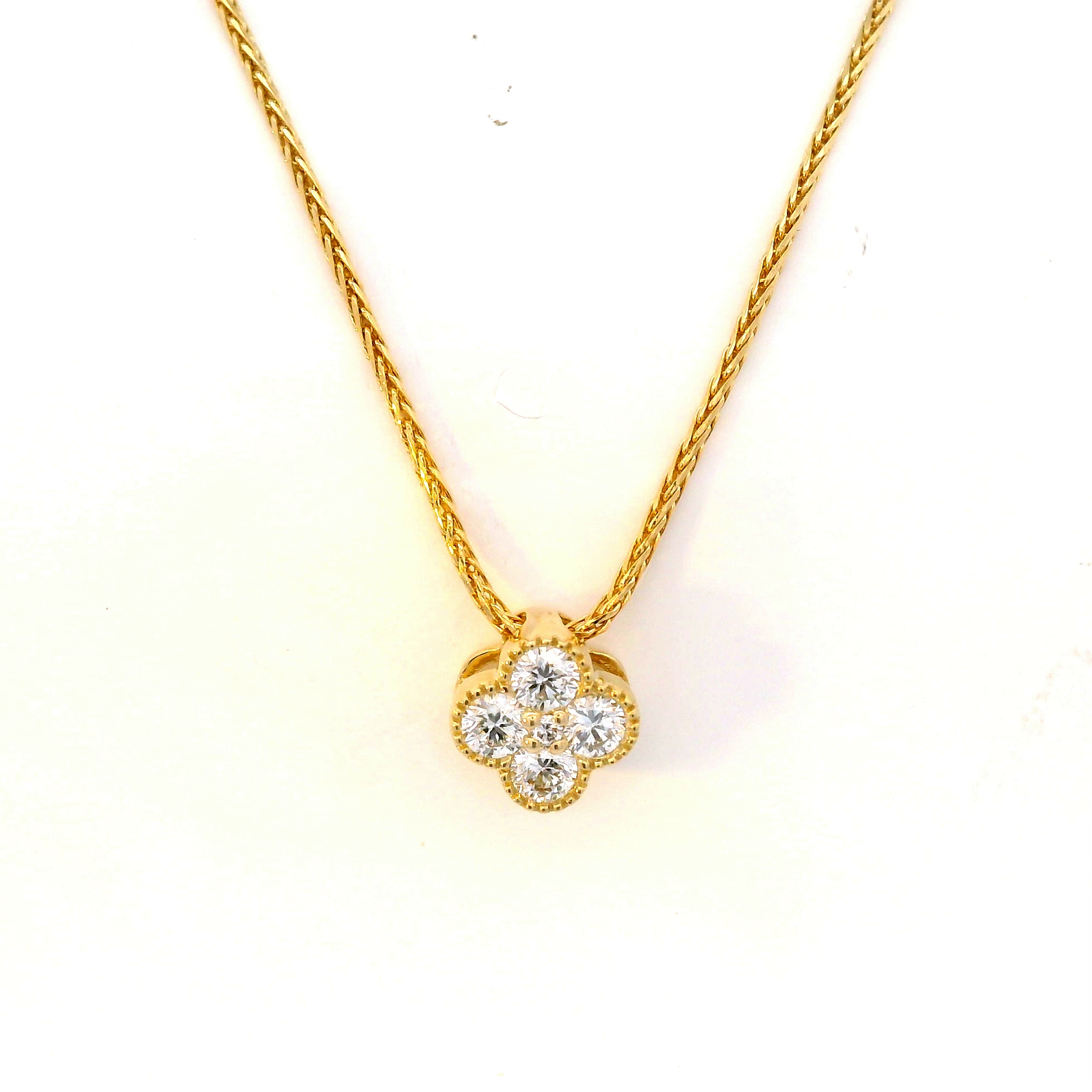 Diamond Set Flower Pendant