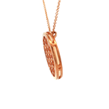Mother of Pearl Base Open Circle Pattern Front Pendant in Rose Gold