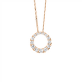 SS gradual wh cz 13mm circle pendant