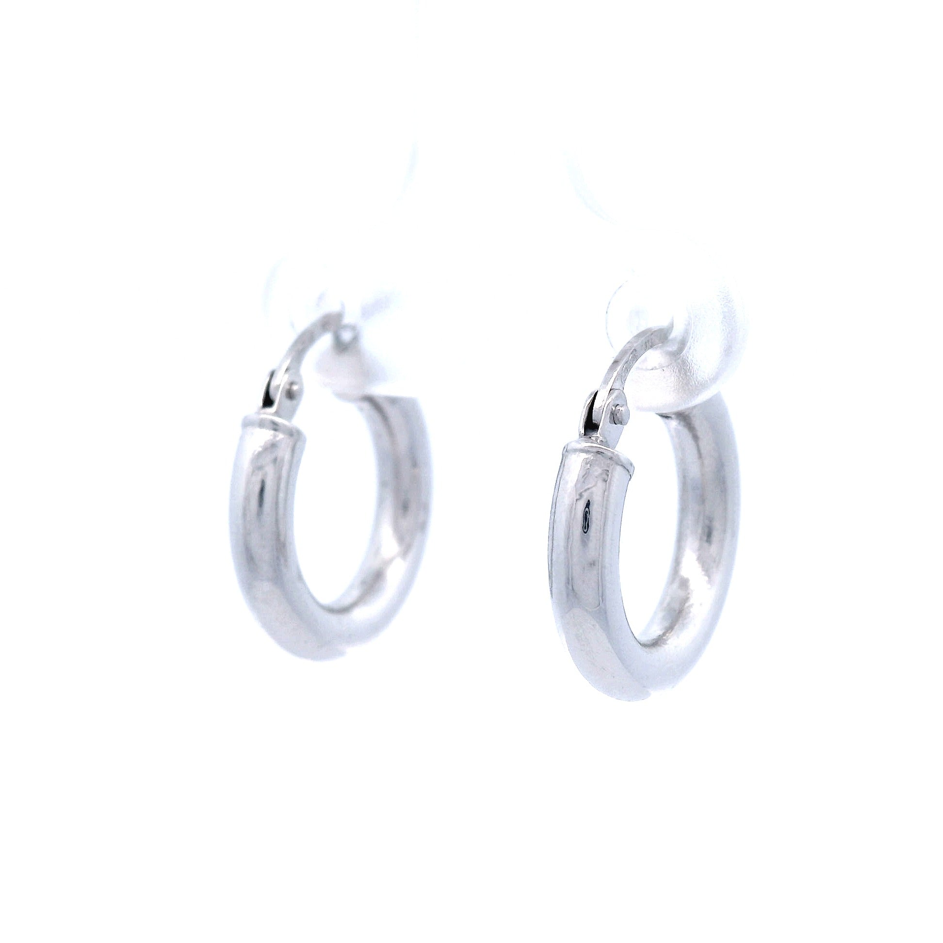 Plain Round Tube Hoop Earrings