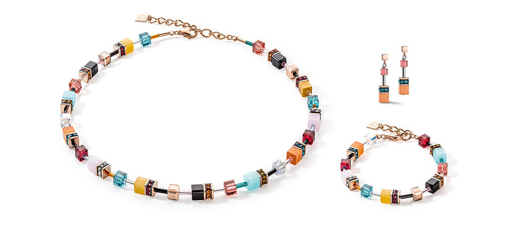 Coeur De Lion Geo Cube Iconic Multicolour Necklace