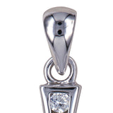 Rhodium Plated Cross with Cubic Zirconia