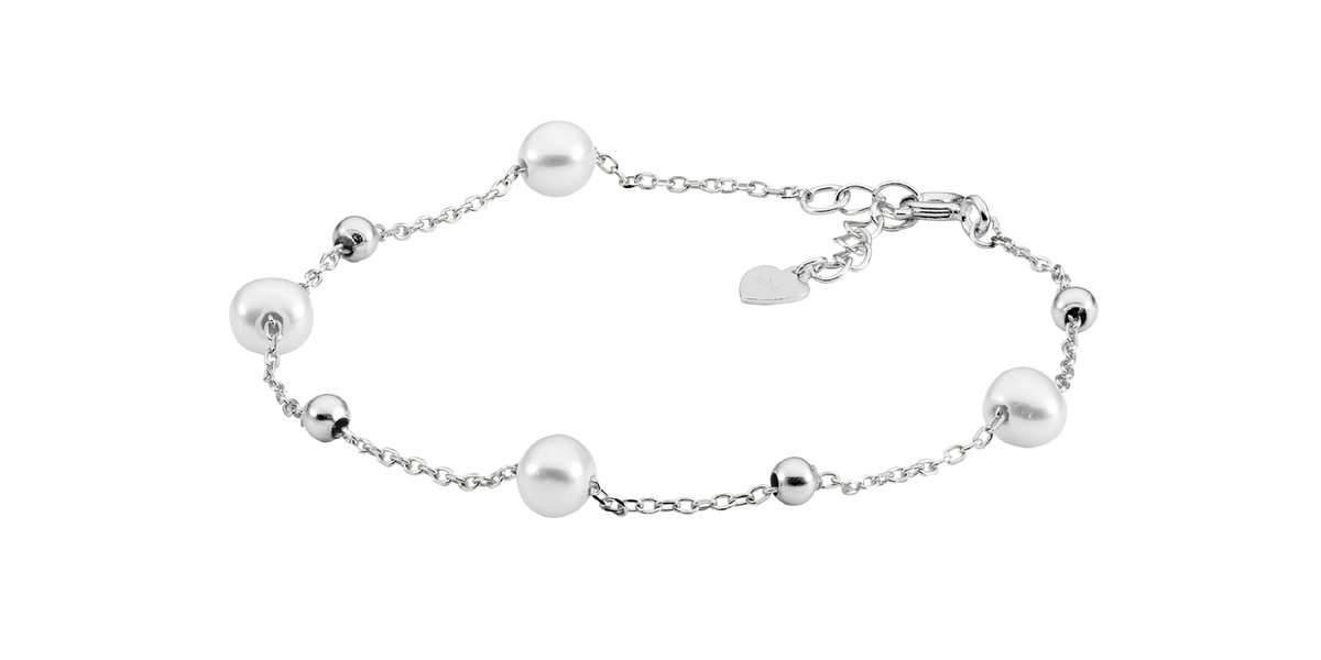 Ellani Freshwater Pearl &amp; Ball Bracelet