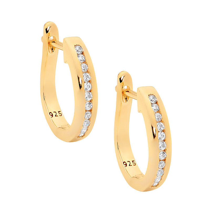 Ellani Chanel Set Hoops w/ Gold Plating