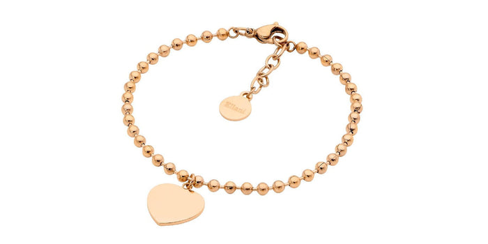 Ellani Ball Braclet with Flat Heart