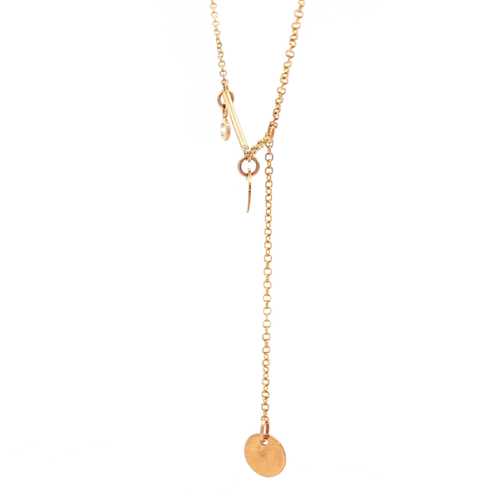 Bezel Set Diamond Necklace in 9 Carat Yellow Gold