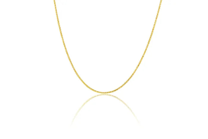 9 Carat Yellow Gold Magic Wheat Chain 18cm