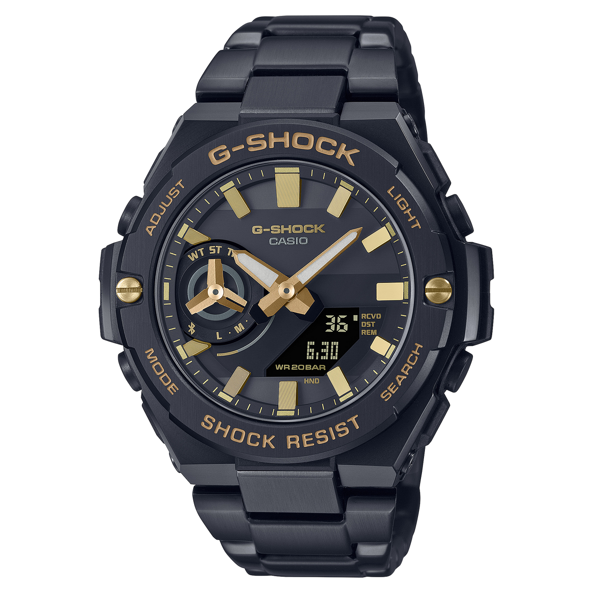 Casio G-Shock G-Steel Black Gold Analog Digital Solar Watch GSTB500BD-1A9