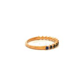 Straight Claw Set Black Sapphire Dress Ring in Yellow Gold