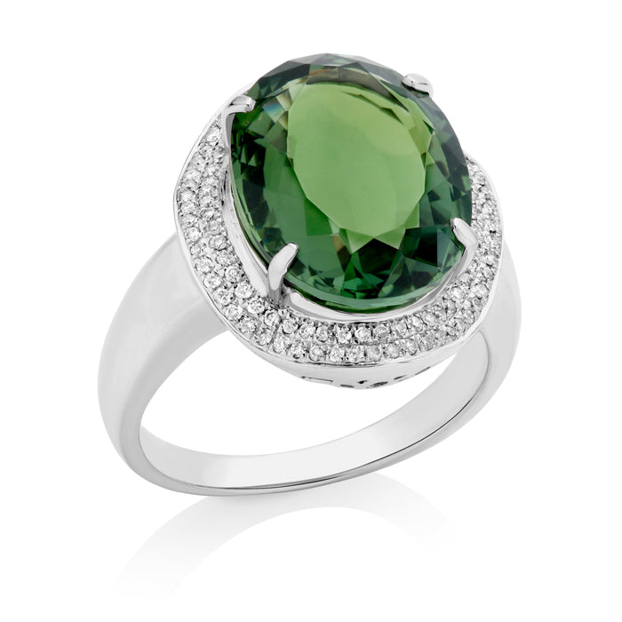 Natural Tourmaline & Diamond Dress Ring