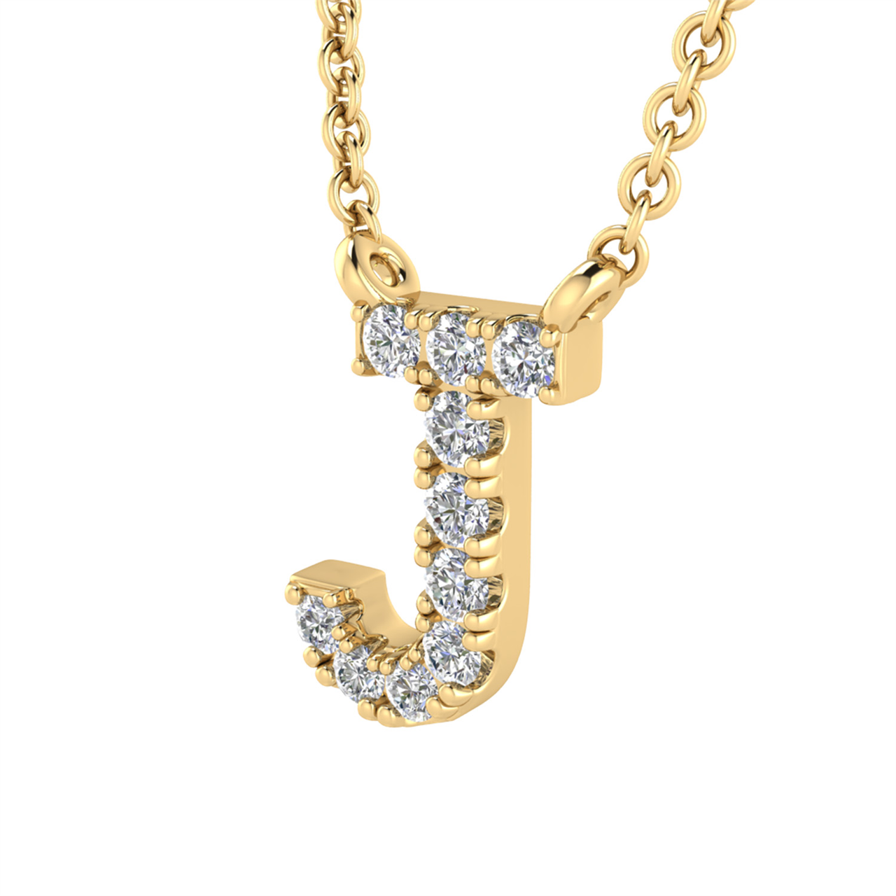 Diamond Set "S" Initial Necklace in 9 carat Yellow Gold