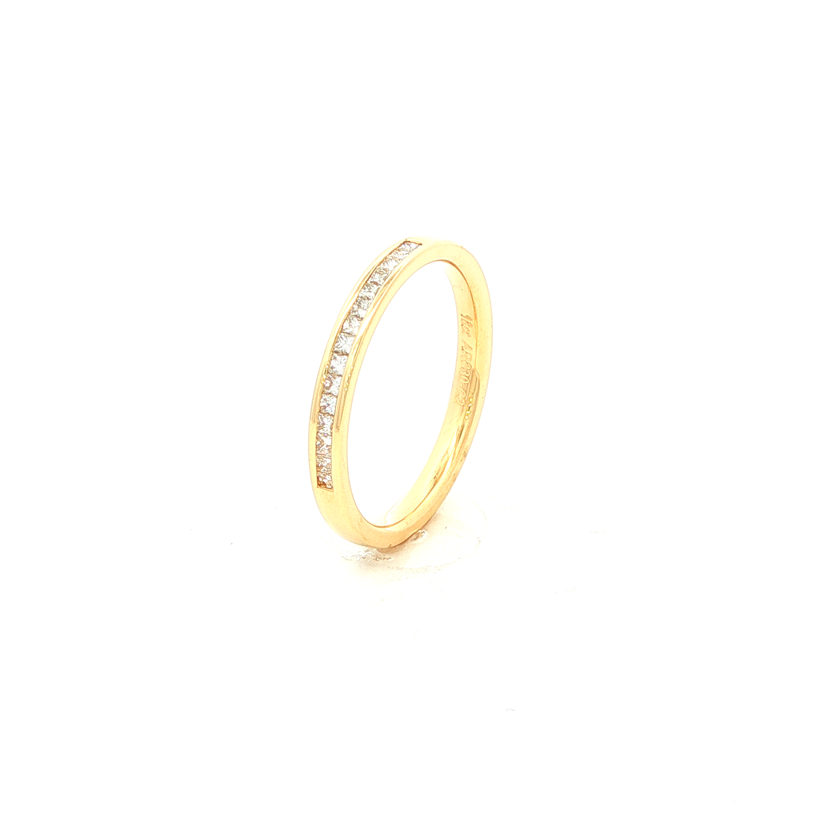Straight Chanel Set Diamond Wedding Band in Yellow Gold