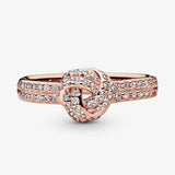 PANDORA Rose love knot ring with clear cubic zirconia - 54