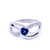 Round Blue Sapphire in White Gold