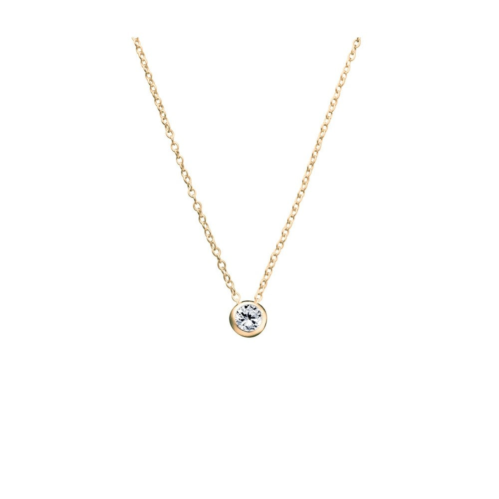 Sterling silver necklace with bezel set CZ pendant